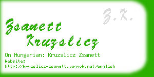 zsanett kruzslicz business card